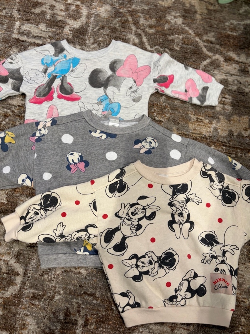 Minnie Mouse Graphic Sweatshirt bundle of 3. 12/18 months